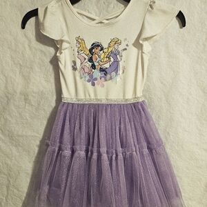 Girl's 4T Disney Princess Casual Dress in White and Purple